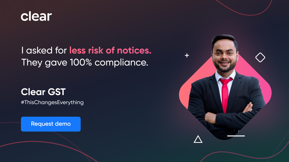 _cleartax's tweet image. Switch to 100% compliance with Clear GST solution and reduce the risk of notices. 
Request a demo now: bit.ly/3He8ZWY 

#GST #Automation #BuildingClear