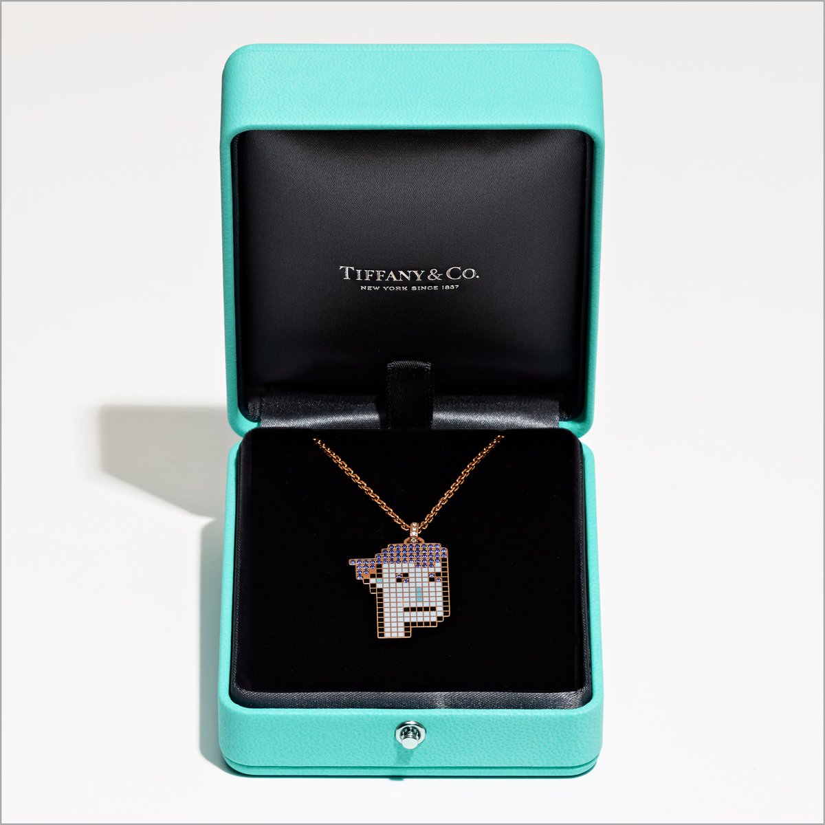 TiffanyAndCo's tweet image. NFTiff couldn’t be easier. Purchase your NFT through the NFTiff gateway, choose your CryptoPunk and Tiffany artisans will transform it into a bespoke pendant. Discover more: nft.tiffany.com #NFTiff #TiffanyAndCo