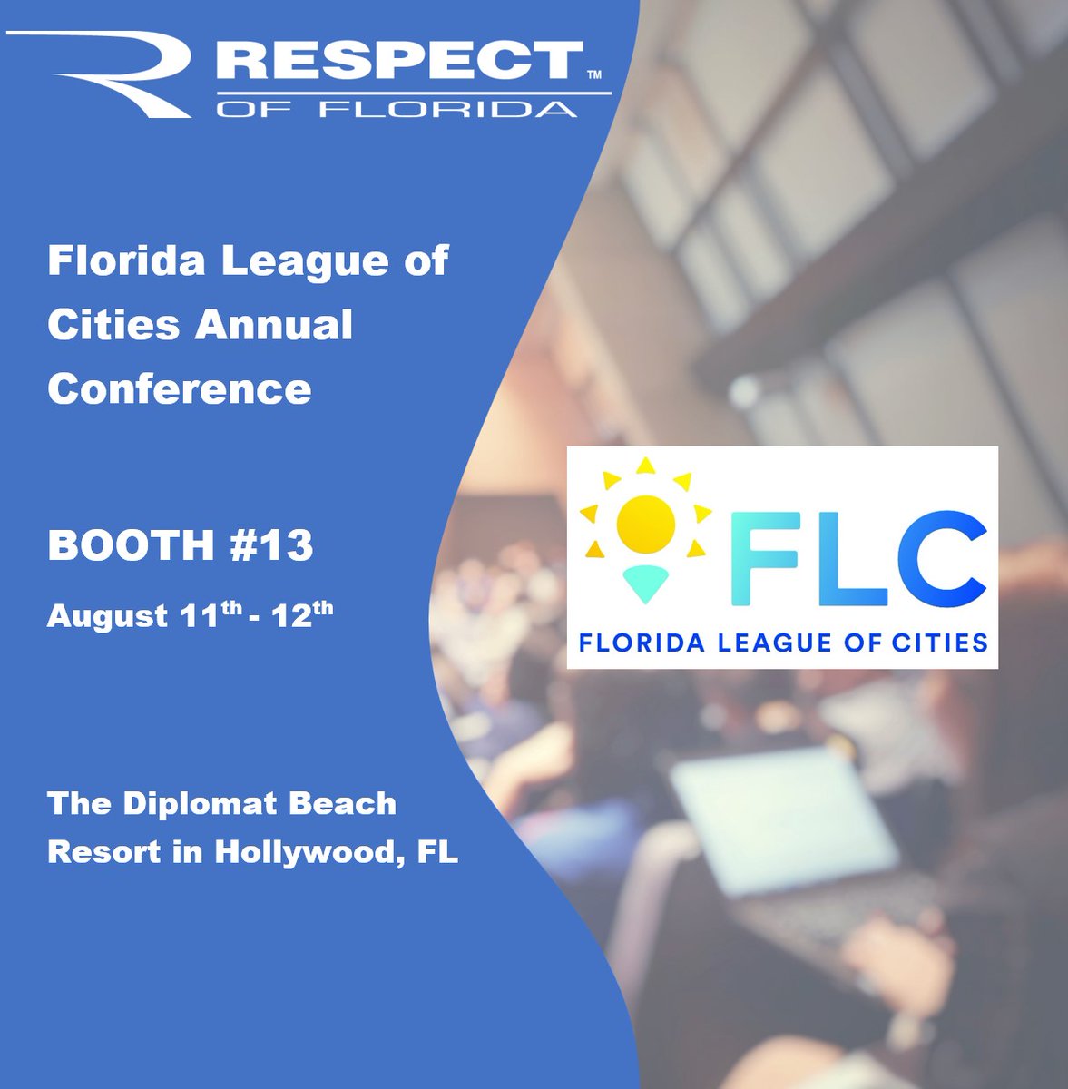 RESPECT of Florida (@respect_fl) on Twitter photo Excited for the Florida League of Cities Annual Conference at the Diplomat Beach Resort this week. Visit us at Booth #13 to see what commodities and services RESPECT of Florida can provide for your city while supporting Floridians with disabilities. <a href="/FLCities/">FL League of Cities</a> Excited for the Florida League of Cities Annual Conference at the Diplomat Beach Resort this week. Visit us at Booth #13 to see what commodities and services RESPECT of Florida can provide for your city while supporting Floridians with disabilities. <a href="/FLCities/">FL League of Cities</a>