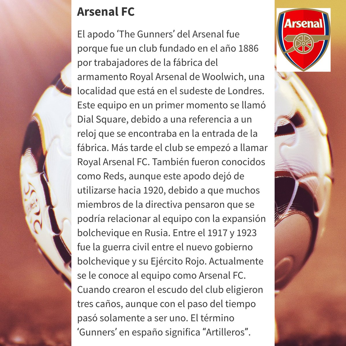 barriopolemica's tweet photo. Historia Apodos Arsenal Premier League! https://t.co/2L7J2MoMDY