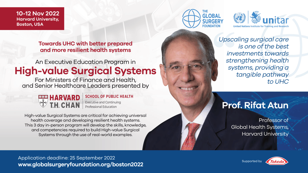 surgfoundation's tweet photo. Use the lens of surgical care systems to develop innovative strategies for your country's health system

Ministers &amp; senior leaders in health &amp; financing are invited to apply for the new Exec Education Program @HarvardChanECPE

➡️Apply to join in Boston https://t.co/K4nTIImPt7 https://t.co/LswBexKDLJ