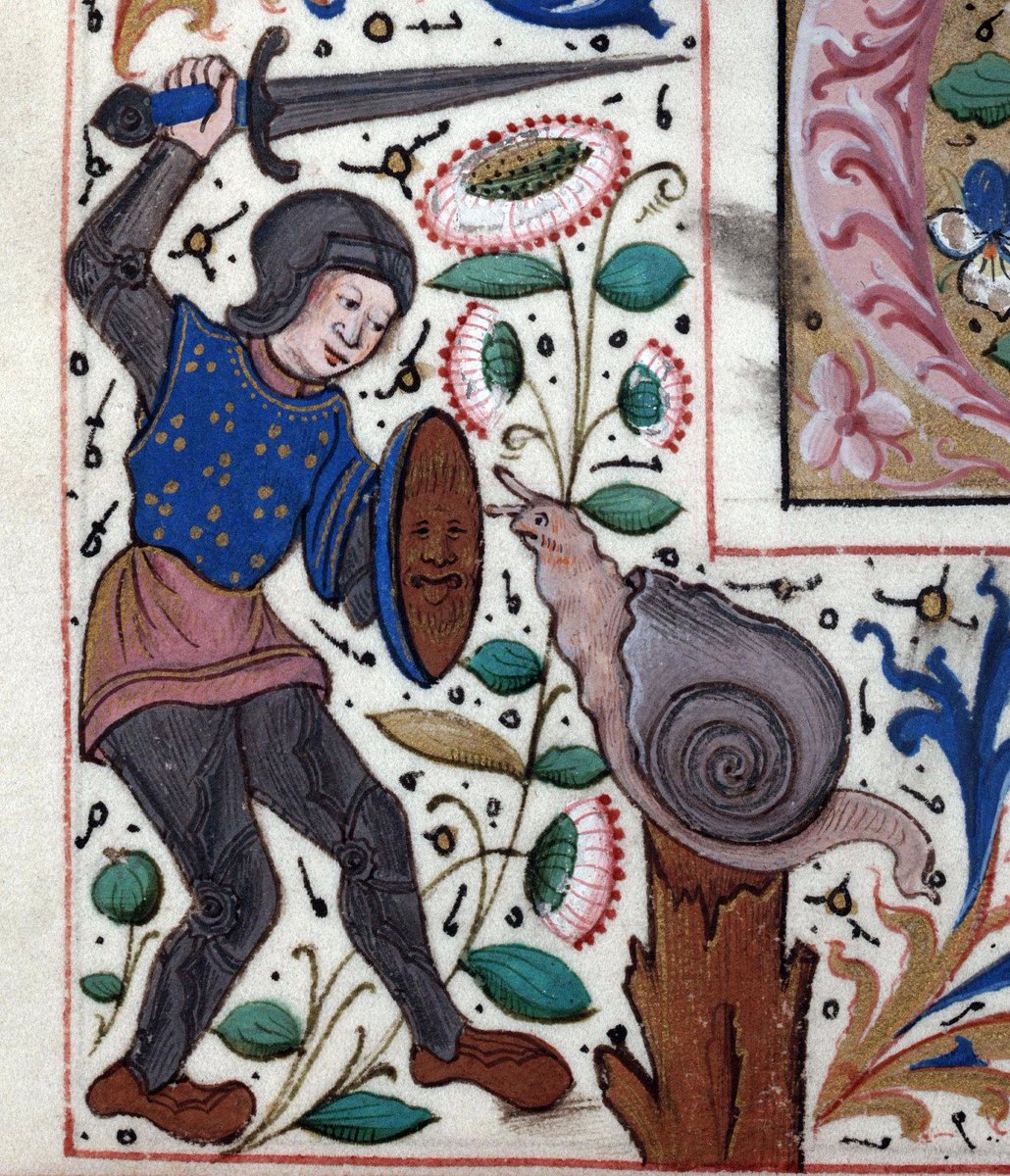 fighting a snail, france, 15th century