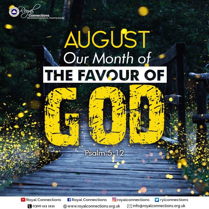 rylconnections's tweet photo. Welcome to our month of experiencing *The Favour Of God* 🙌🏽

For You, O Lord, will bless the righteous; With favor You will surround him as with a shield.
Psalms 5:12 NKJV

#NewMonth
#RoyalConnections
#WelcomeToAugust https://t.co/U4ua3VZQhY