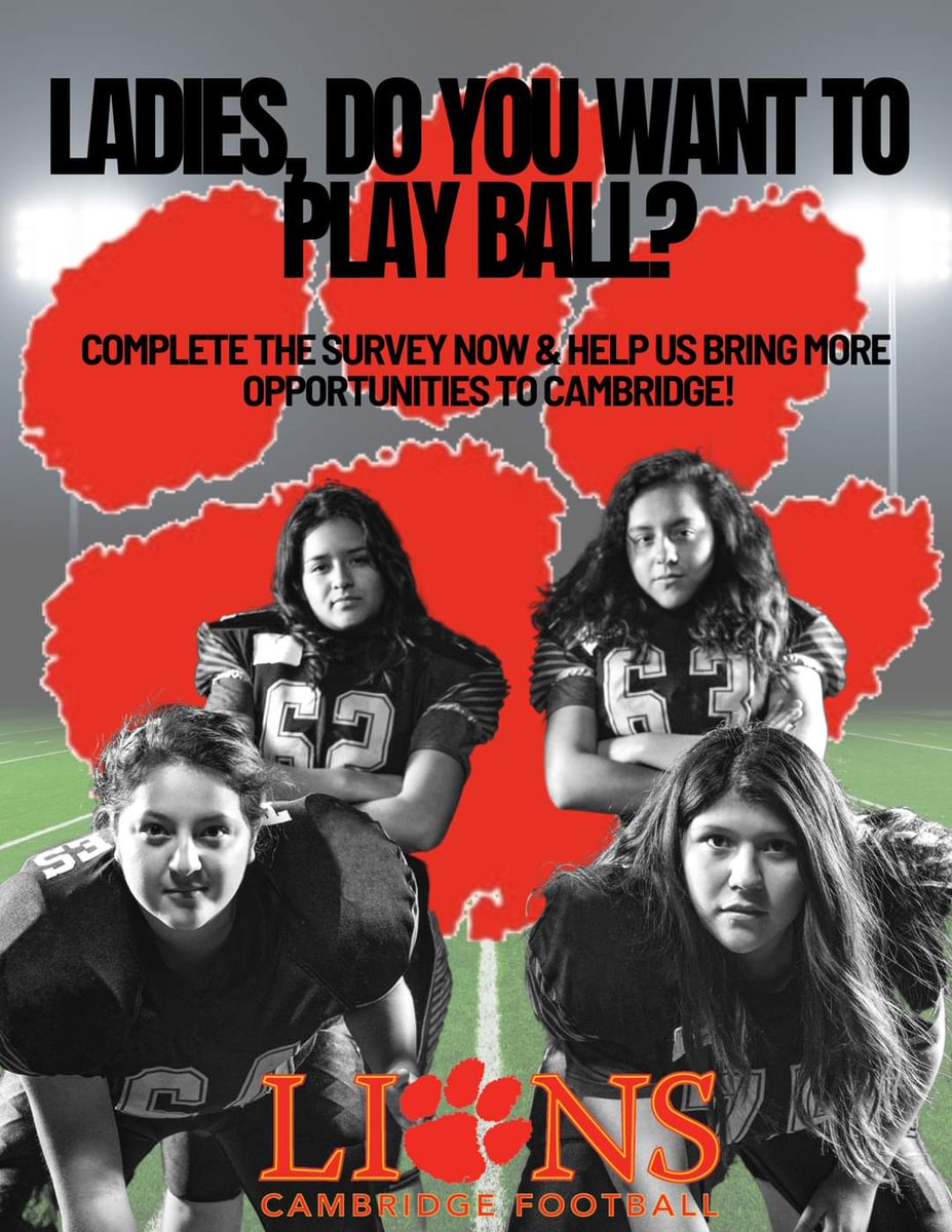 Hey ladies, are you interested in playing tackle football? Would you prefer to play on a team in a league dedicated to women? If so, complete this survey to let us know your interest. Opportunity knocks and we want to know if you want us to pounce. forms.gle/vT2ejZWWA6yNkU…
