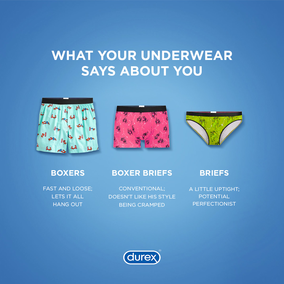 Durex Middle East on X: What does your underwear say about you? Happy  #UnderwearDay  / X