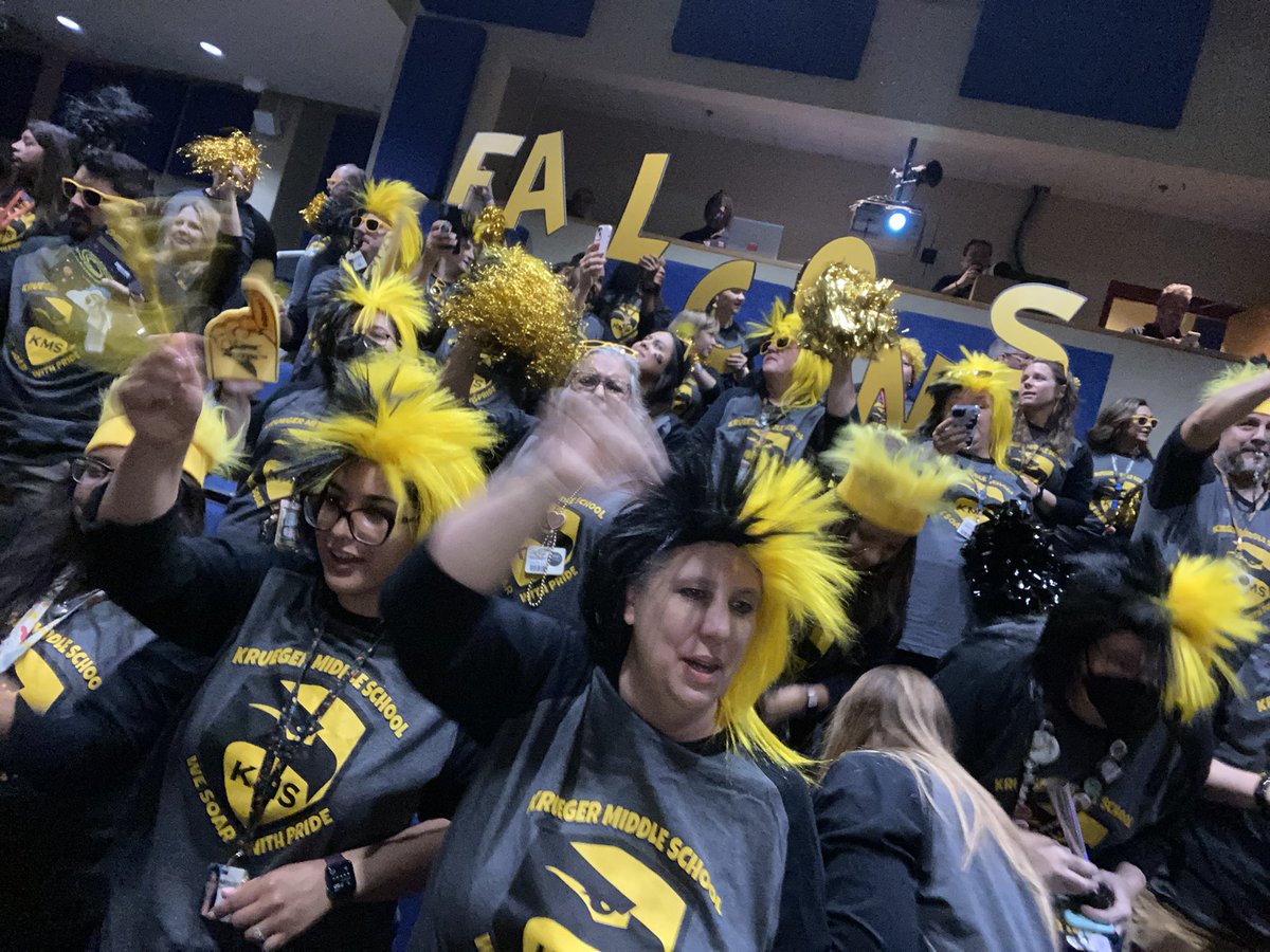 Krueger Science Dept (@kmssci) on Twitter photo This is what school and cluster pride looks like! #thefalconway #weareTR #rootedkrueger #krueger #falcons #neisd #convocation2022 <a href="/neisd/">North East ISD</a> This is what school and cluster pride looks like! #thefalconway #weareTR #rootedkrueger #krueger #falcons #neisd #convocation2022 <a href="/neisd/">North East ISD</a>