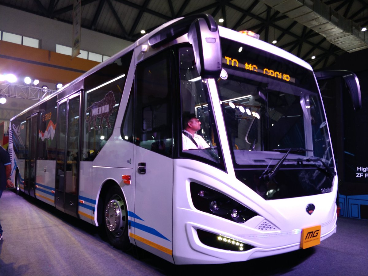 CVmagazine's tweet photo. MG group, displayed the Columbus, a special application coach mostly used in airport duty
#MGgroup
@PrawaasBoci #Prawaas #Hyderabad
#Hitex https://t.co/ecWSSNu6IY