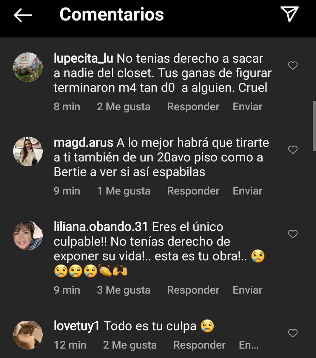 illicittears_'s tweet photo. gente enferma que anda comentando estas cosas en el ig de Jaime bayly y hasta deseándole la muertě por lo que pasó con Diego Bertie 
Háganse ver por favor https://t.co/WJ1mYZDFYQ