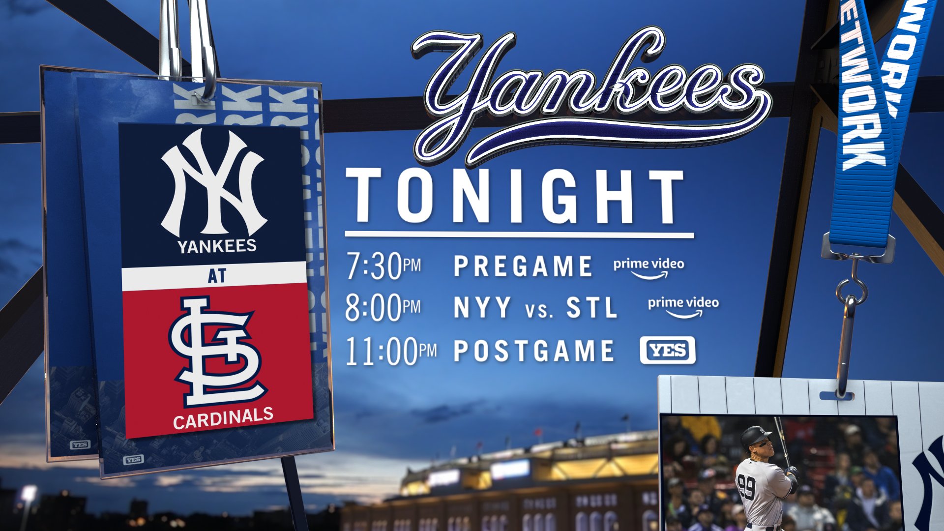 YES Network on X: 'Stream tonight's Yankees – Cardinals game on Prime Video:    / X