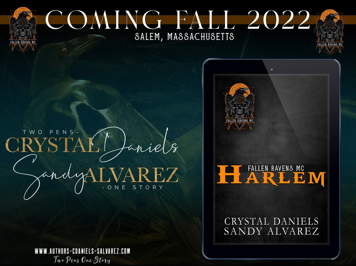 CrystalandSandy's tweet photo. ☠️ HARLEM:FALLEN RAVENS MC☠️
by Sandy Alvarez &amp; Crystal Daniels.

Add to your tbr: https://t.co/Gz6D2AIvDl

 #bookworm #romancebooks #booksaddict #bookreader https://t.co/DaNT6h99Ff