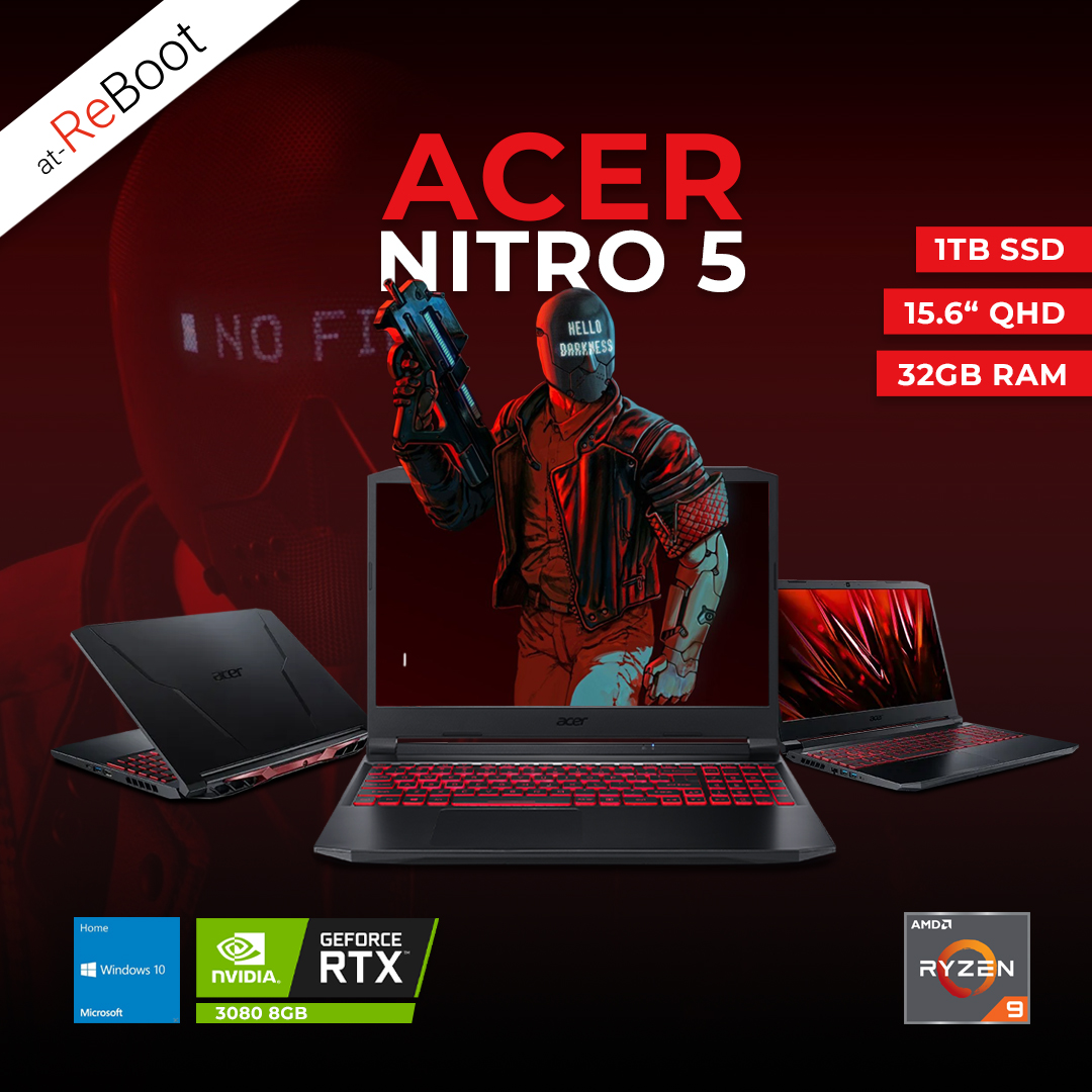 At-ReBoot on Twitter: "Built for the Next Generation of Gaming! ACER NITRO 5  - AMD Ryzen 9 5900HX - 15.6" QHD - 32GB RAM - 1TB SSD - NVIDIA RTX 3080 8GB  -