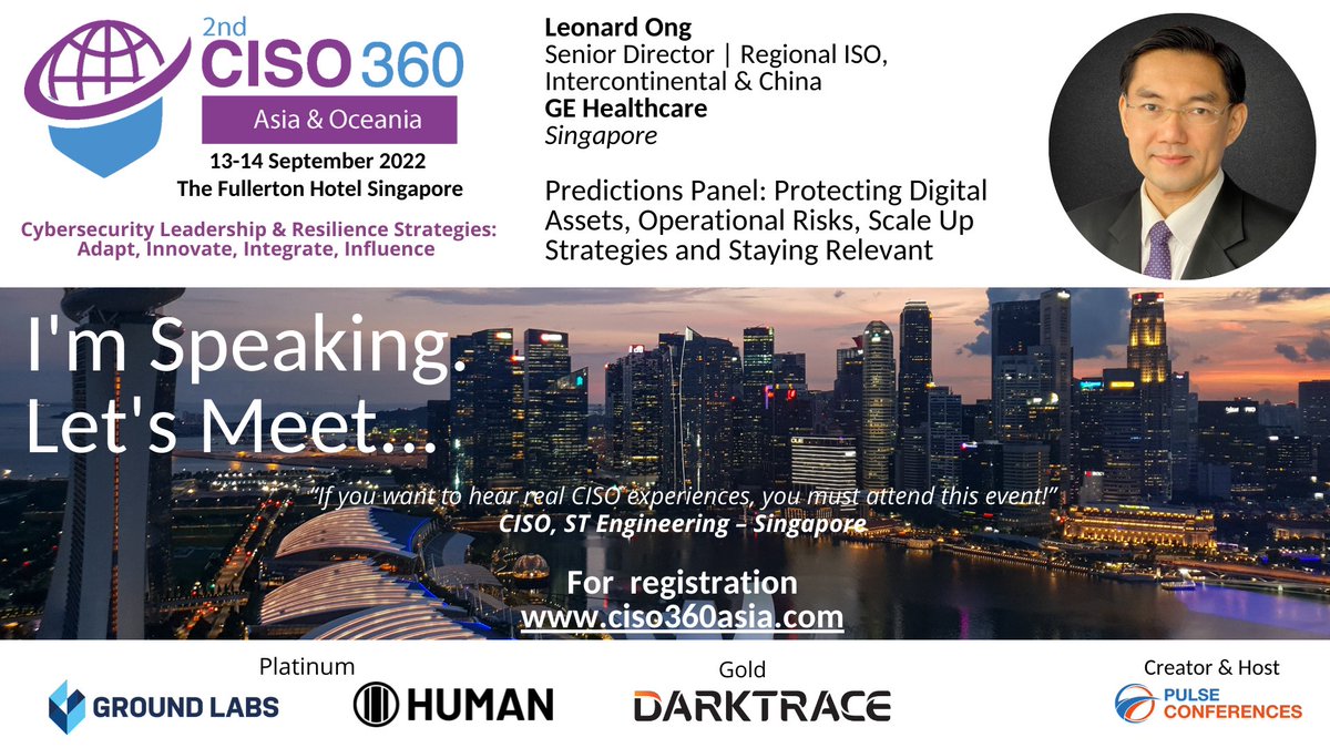 pulse_innovate's tweet photo. Many thanks in advance to the wonderful speakers at our 2nd CISO 360 Asia &amp; Oceania Conference this September. More information and registration: https://t.co/h5AsWzrihG #CISO360 https://t.co/B7hG2vJtTz
