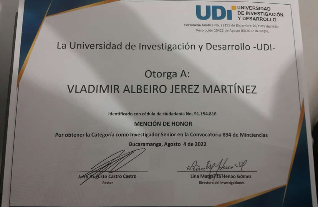 Vladimir Jerez alcanzó el reconocimiento de científico senior, el más alto nivel de conocimiento en Colombia, es postdoctor en física, es mi hermano. #FelizViernesATodos