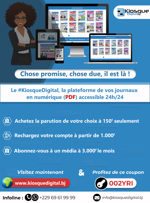 KiosqueDigital's tweet photo. Enfin, il est là !!! 

Le #KiosqueDigital, la plateforme de vos journaux en numérique (PDF) accessible 24h/24 sur https://t.co/JHrCeD0foJ.
#benin #wasexo https://t.co/YiqzHWznqk