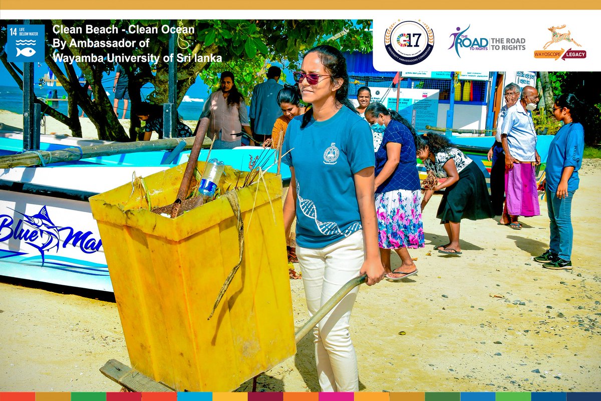 Hiruthakshi's tweet photo. Wayamba University team G17 UAC

1) Udawattekele Sanctuary clean-up 
2) Implementing mini simple solar bulbs to a marginal village
3) School awareness program 
4) Beach cleanup 

#G17 #UAC #Road2Rights #SDGs #ActionToImpact #Act4SDGs #FlipTheScript https://t.co/ILOl0P6WfJ