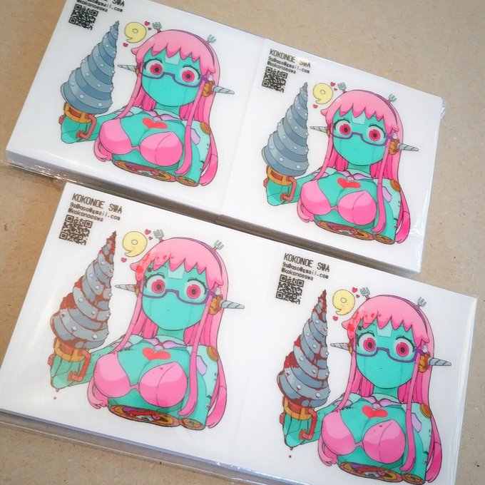 あと来てくれた人にはロボ9ステッカー名刺あげます数に限りがあるのでお早めに 