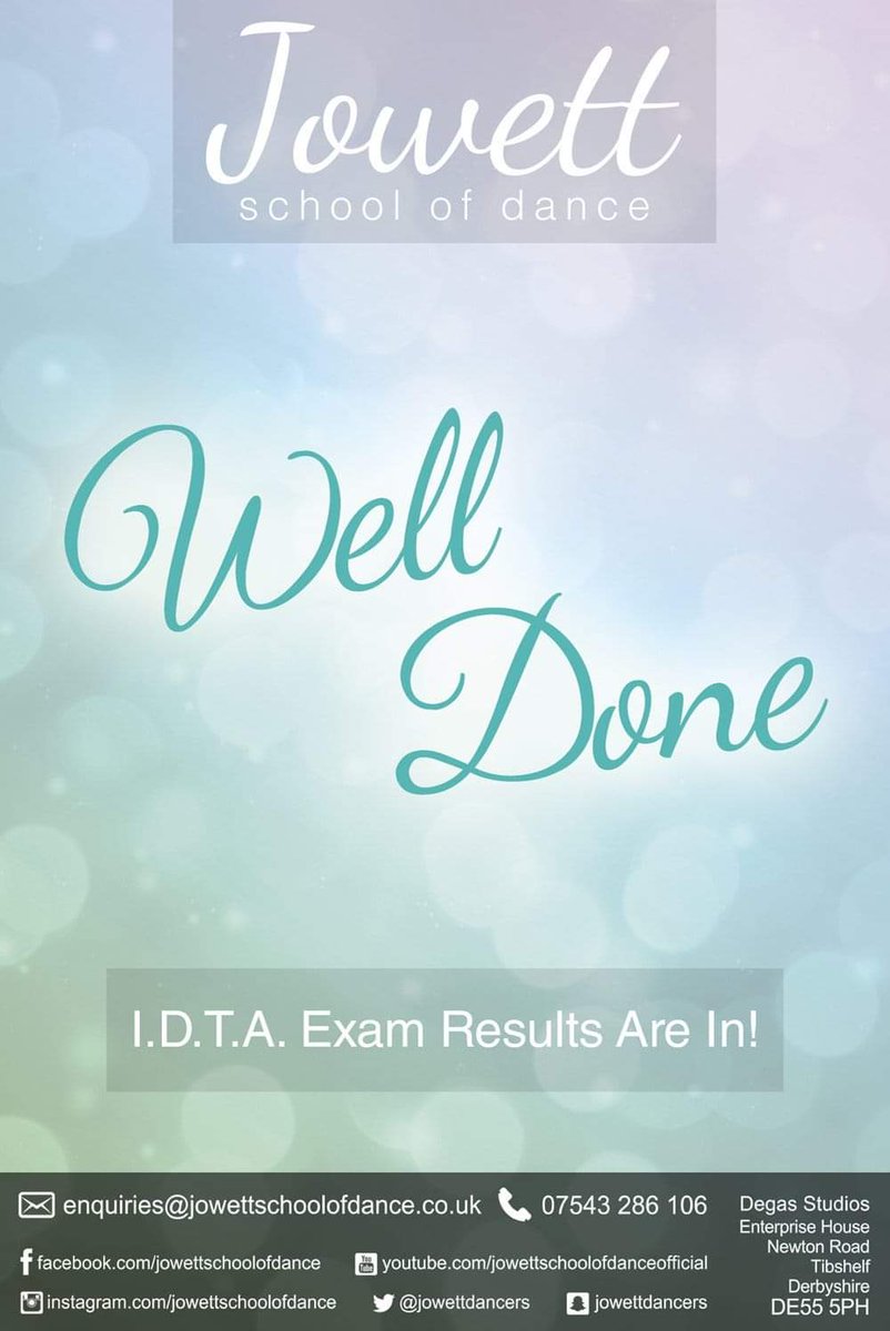 🏵️ EXAMS 🏵️
Results from last <a href="/TheIDTA/">IDTA</a> session are in &amp; we'd like to congratulate &amp; say a huge "well done" to all students who took part!

The results are excellent as always - thank you all for keeping up your hard work &amp; dedication which keeps the school's standards shining 🏆