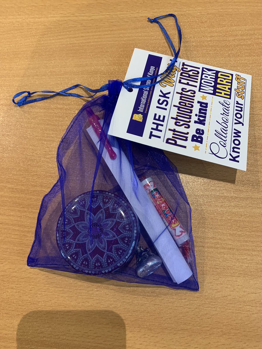 TeachSchmid's tweet photo. Love new beginnings each August in schools. We have spent our teacher orientation learning together, preparing for students, and building community. And of course, a fun gift for teachers to support our theme of #DesigningLearning. #isklearns https://t.co/RojyPjunwR