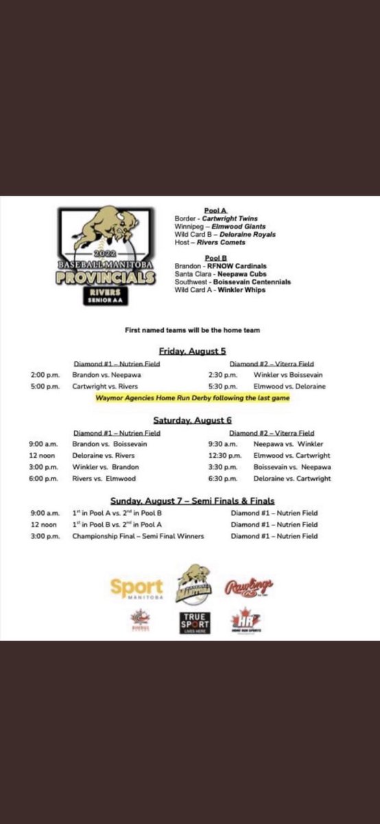 Rivers Comets (@riverscomets) on Twitter photo It’s a beautiful day in Rivers to begin the <a href="/BaseballMB/">Baseball Manitoba</a> senior AA championships! Lots of action all weekend with beer gardens, canteen, and even live music tonight! It’s a beautiful day in Rivers to begin the <a href="/BaseballMB/">Baseball Manitoba</a> senior AA championships! Lots of action all weekend with beer gardens, canteen, and even live music tonight!