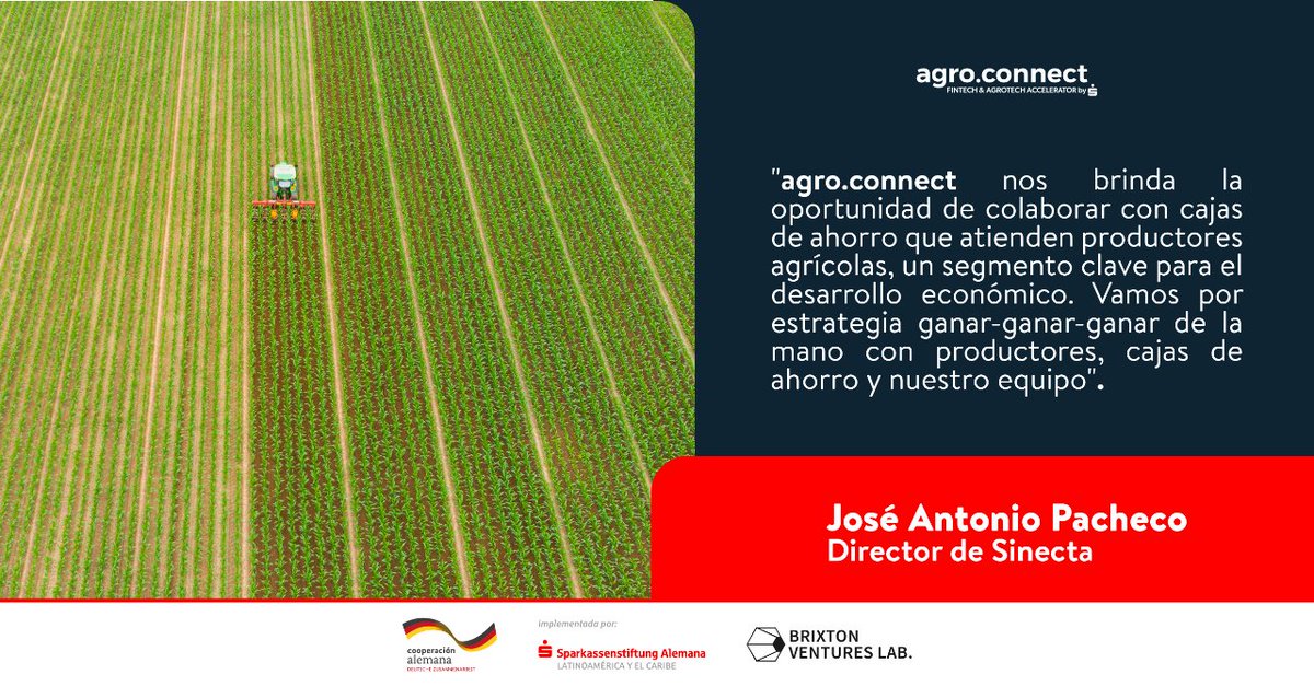 ConnectAgro's tweet photo. ¿Quiénes están detrás de los proyectos? 🕵🏽

Antonio es Director de @sinecta_ia, junto con su equipo busca resolver dos retos de Caja Hipódromo: 

⏳ Tiempos de respuesta para solicitudes de crédito. 
📉 Evaluación de factores de riesgo agronómicos.

👉 https://t.co/4lEsGkD22h https://t.co/i4YBAnWziH