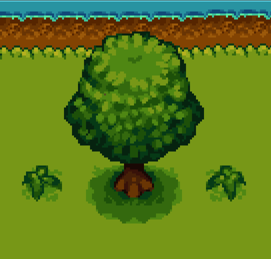 Mayuthegame's tweet photo. Reworking some of the older, somewhat generic trees to scatter around the place :> 

#pixelart #gamedev https://t.co/5It8RZlK8r
