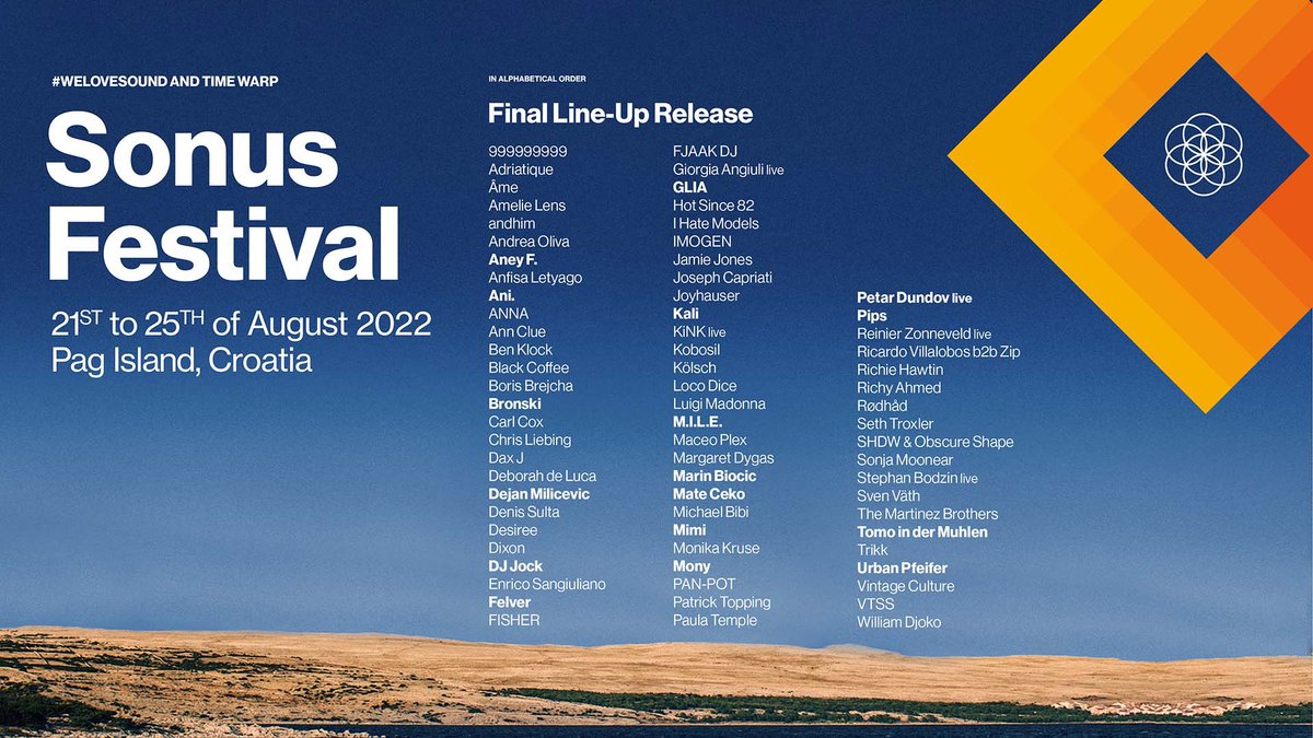 We are excited to announce a last minute partnership with <a href="/sonus_festival/">Sonus Croatia</a>  (21-25th of August 2022), the multi-awarded best festival in Croatia, happening over 5 days in Zrce on Pag Island.

A thread🧵👇🏼