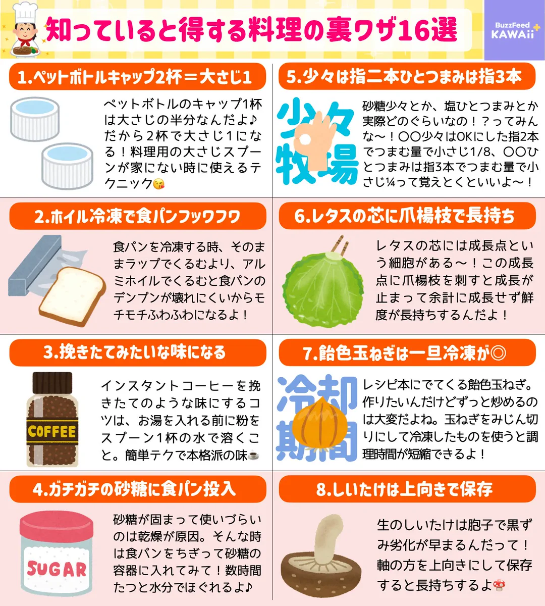 早速今日から実践出来そうなものばかり！覚えておくとすごく役立ちそうな料理の裏技16選！