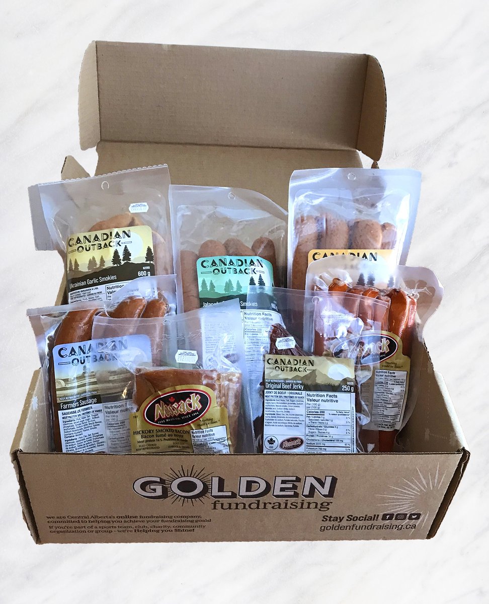 Treat your family to our Nossack Camper's Box 1.  This box has what you need for lunch, dinner and mid-afternoon hunger! 
 
18 Smokies, 4 Sausages, 250g Beef Jerky, 500g Pepperoni and 600g of Bacon. Now on sale for 75!⁠
⁠
Order online  ➡ l8r.it/xAWf