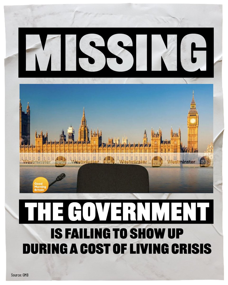 Britain is facing the worst cost of living crisis in a generation. Has anyone seen the government? 🧐