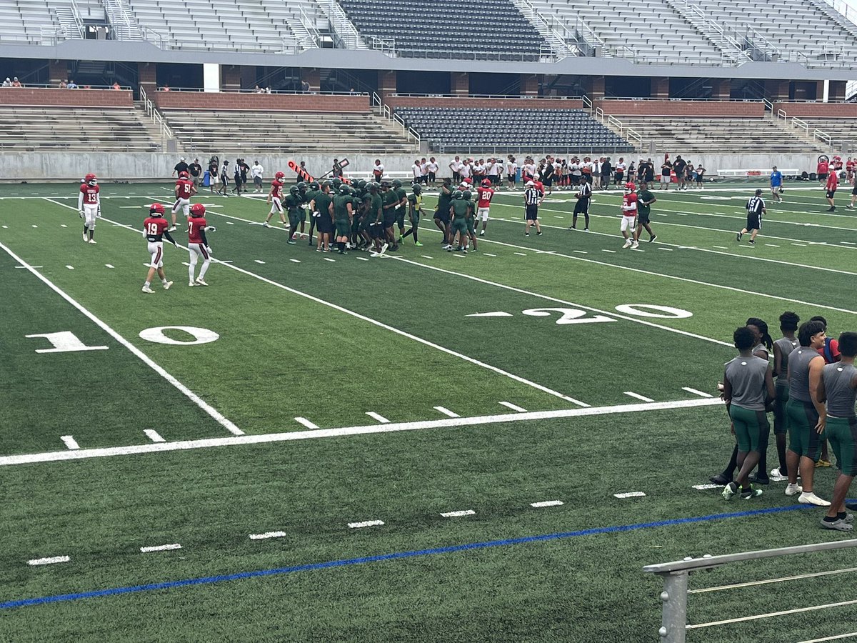 IowaColonyHS's tweet photo. It’s a good night for a Pioneer scrimmage! Pioneer teachers came out to learn under the lights—building culture, supporting our family, cheering for our kids! #BlazeTheTrail https://t.co/yYnMoDWHRE