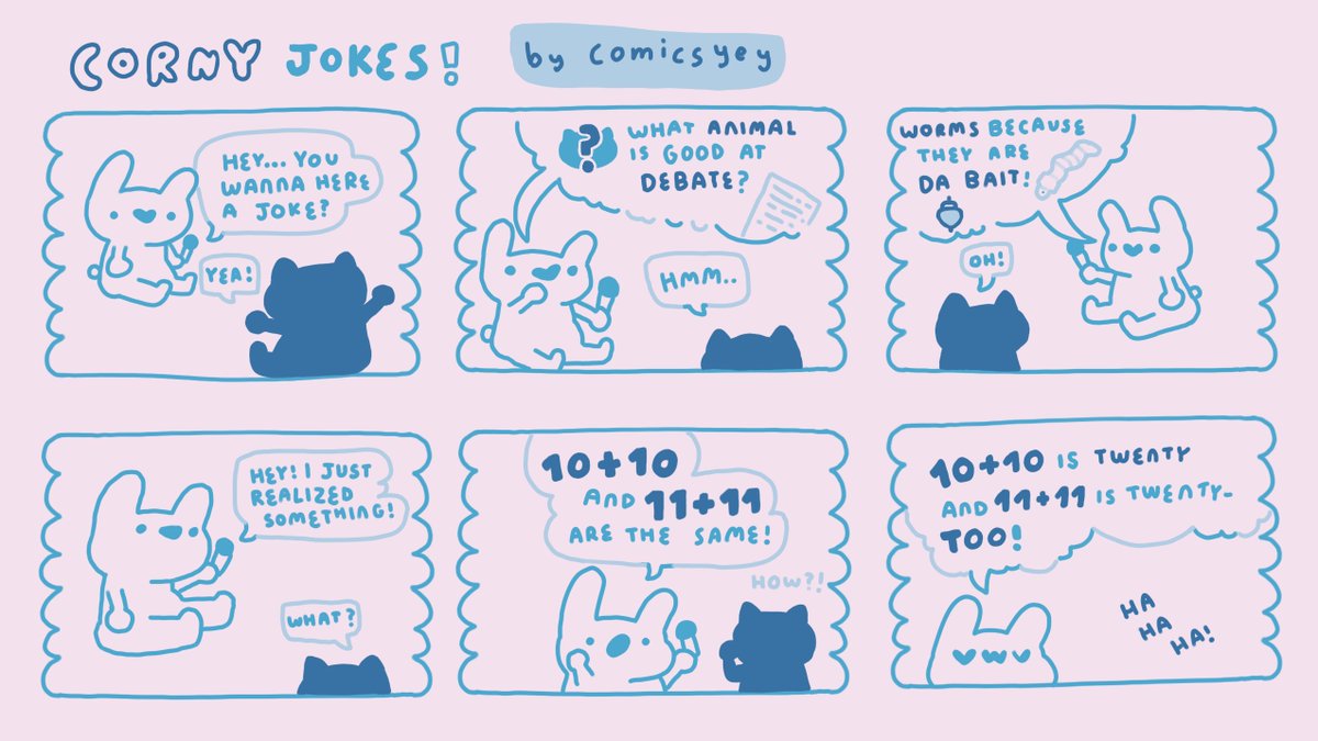 comicsyey's tweet image. hello! here are some silly jokes. ;) #comics #cute #art #jokes