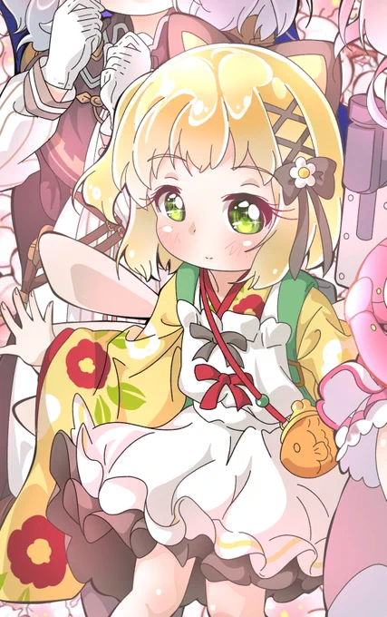 鴉羽ちゃんの胸の谷間に「忘れ物であります」とライターを挟んだ月下ちゃん 谷間がないぺったん胸に、律儀にライターをテープで止めている姿が、涙ぐましかったです… #プリマドール #絵描きさんと繋がりたい 