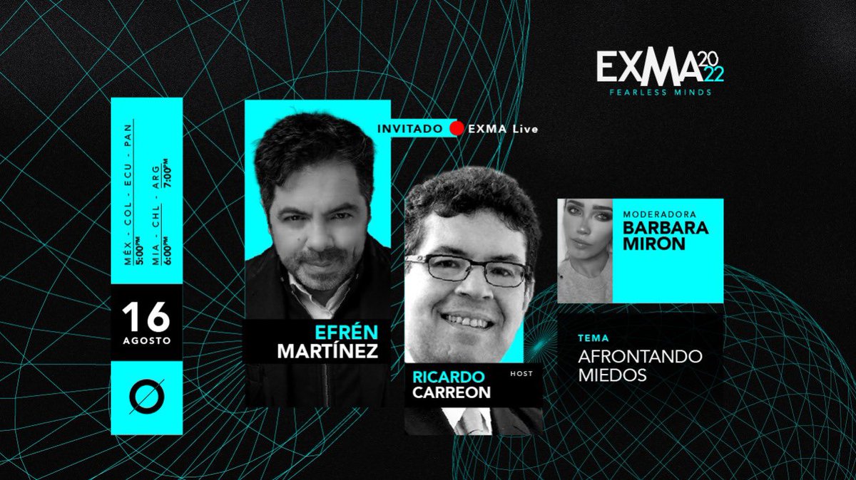 Va a ser todo un honor para nosotros poder platicar con el gran Efrén Martínez el día martes 16 de agosto a las 17:30 hora CDMX. 

Te esperamos a través de Instagram como @exmamx 👇🏻
