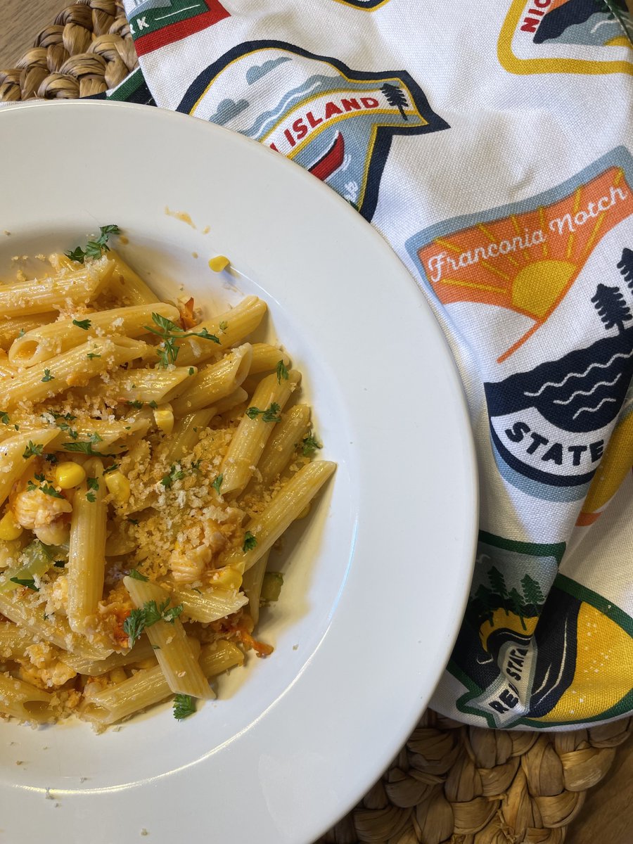 camprusticate's tweet photo. A #pricelessmainedinner also included #MaineLobster with Sweet Corn Penne, Piave Vecchio, and Brown Butter Breadcrumbs. #beanoutsider https://t.co/XS9zvW5Oz6