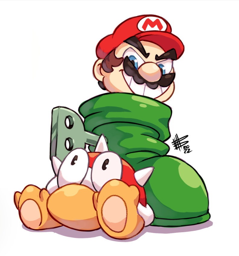 「A bunch of 4chan  Mario Smashing a Spiny」|Mateus - UPDのイラスト