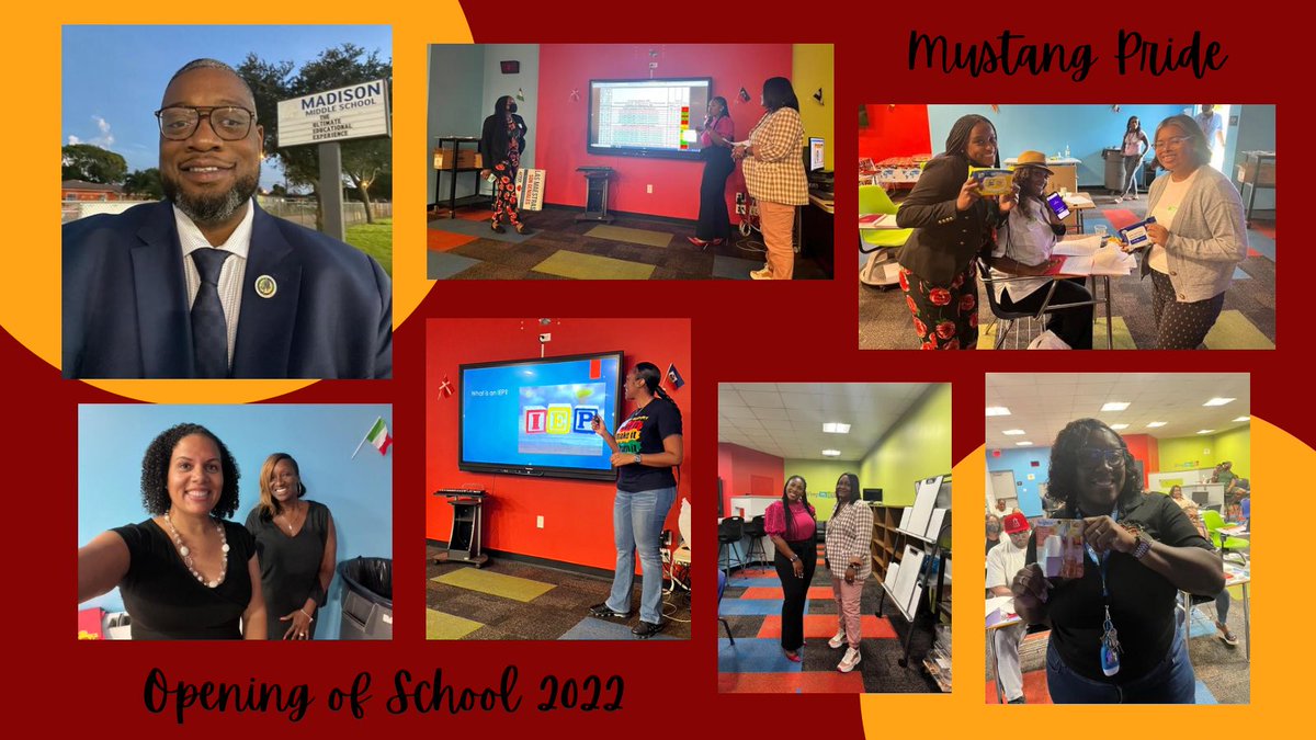 teachmeveras's tweet photo. The smiles say it all! Opening of Schools with @Madisonmustang4! Supporting our staff in providing our students with “The Ultimate Educational Experience”. #MustangPride #TheUltimateEducationalExperience #LearningAroundtheWorld @SuptDotres @MjLewis13 @MDCPSCentral @aesimons3 https://t.co/7kvrWuD6rG