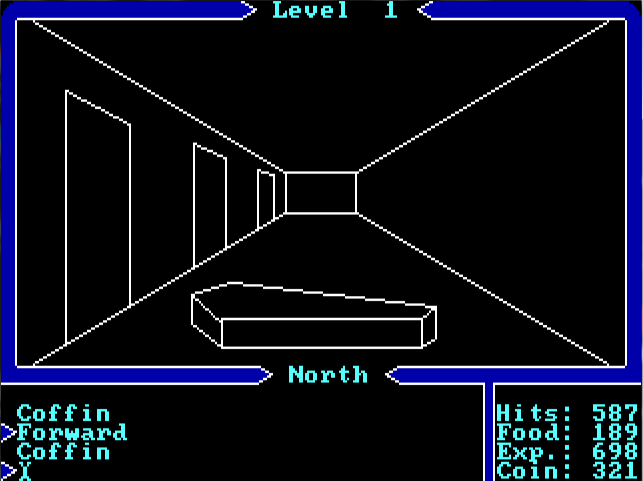 TJWolf26's tweet photo. I certainly love how coffins randomly appear in dungeons.
Game: Ultima 1: The First Age of Darkness
#Ultima1 #RETROGAMING #RPG https://t.co/glCkLoTbyq