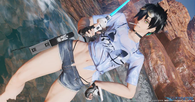 濡れ透けの組み合わせは神か?#PSO2NGS#PSO2NGS_SS 