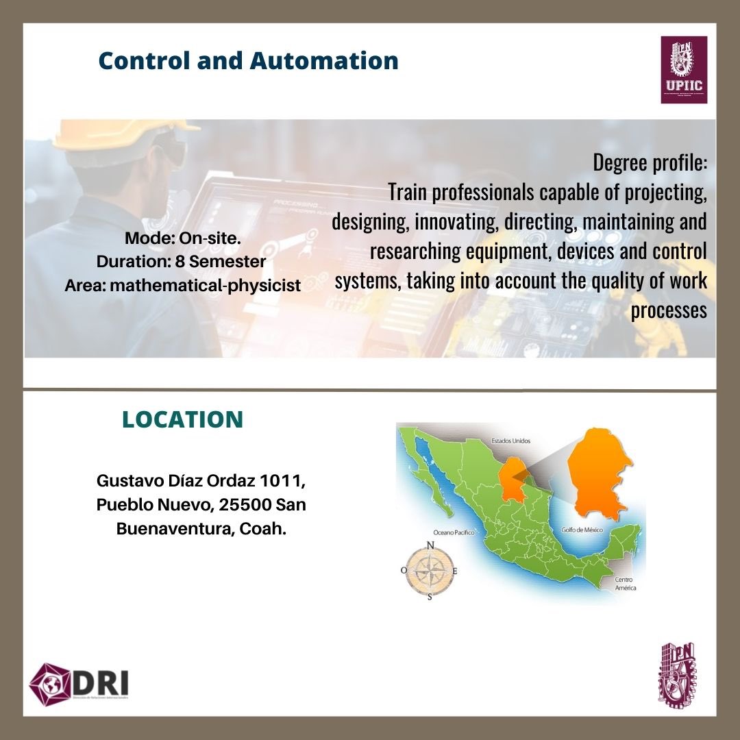 IPN_DRI's tweet photo. WHY IPN
Did You know the different degrees offered by UPIIC?
#WHYIPN
#UPIIP
#ArtificialIntelligence
#DataScience
#ControlAndAutomation https://t.co/nZ57TL8Lwv