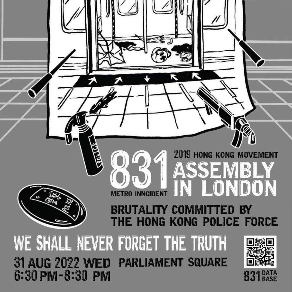 [London 831 Rally] Date: 31st August Time: 630-830pm Location: Parliament Square, SW1P 3AD Check out their website made for 831: hk-831.com #StandWithHongKong