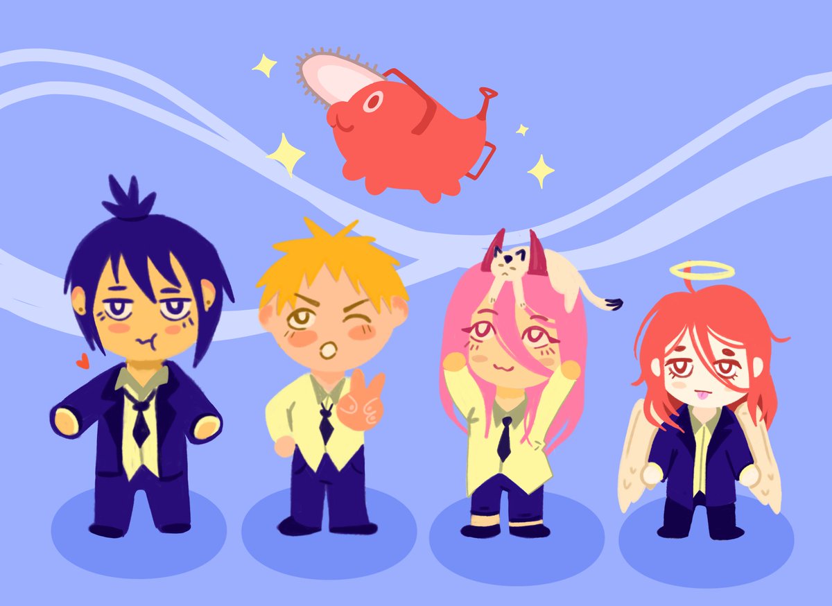 #チェンソーマン #chainsawman 
#digitalart #ArtistOnTwitter #oc #artmoots #sketch #drawing

I did it, damn it, I'm waiting for the anime!!! 
😼😼😼😼😼