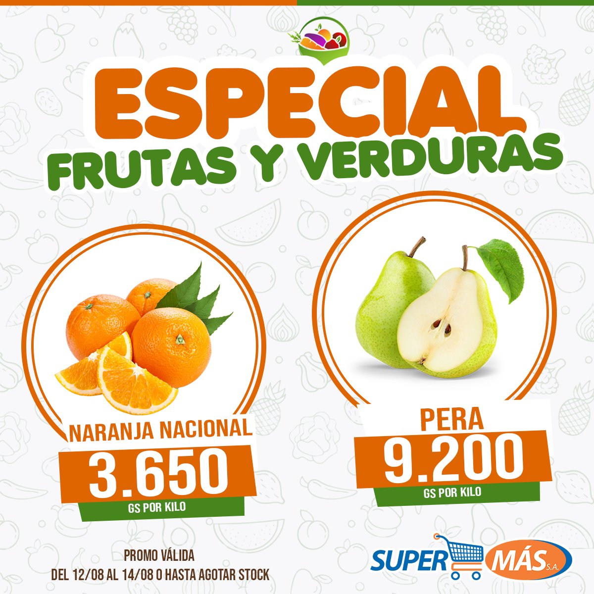 supermas_py's tweet photo. 🍎🍌OFERTA ESPECIAL DE FRUTAS Y VERDURAS🍊🍐
Aprovecha estas ofertas y llena tu carrito 🛒
‼TE ESPERAMOS, abrimos hasta las 20:00 hs‼
.
.
#SuperMas #SuperMasPy #tedamaspormenos #frutasyverduras #ofertasdefrutas #ofertasdeverduras https://t.co/78lGTbIDJ4