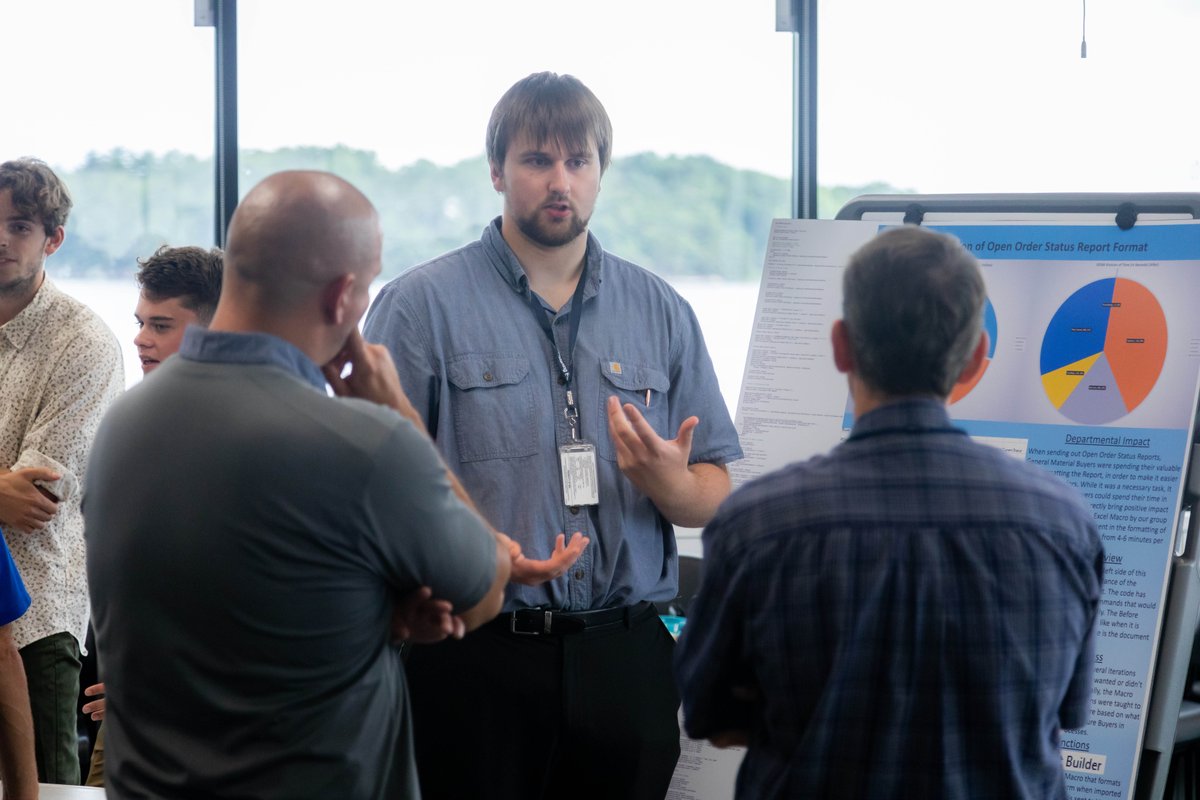GDBIW's tweet photo. Yesterday our interns presented their group projects, demonstrating some of what they learned at BIW that can help improve our shipyard. We hope to see them back at BIW in the future and wish them well in their endeavors! #GDintern https://t.co/OD10a2DmnB