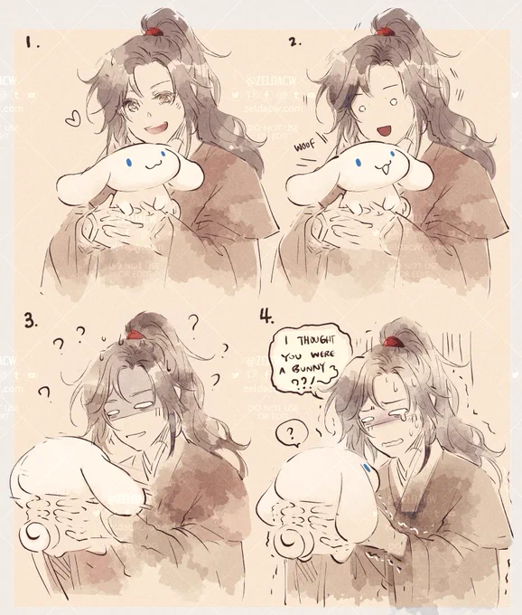 since many people mistaken Cinnamoroll as a bunny...

I come with the truth!!  
ψ(`∇')ψ

wei wuxian // #MDZS 