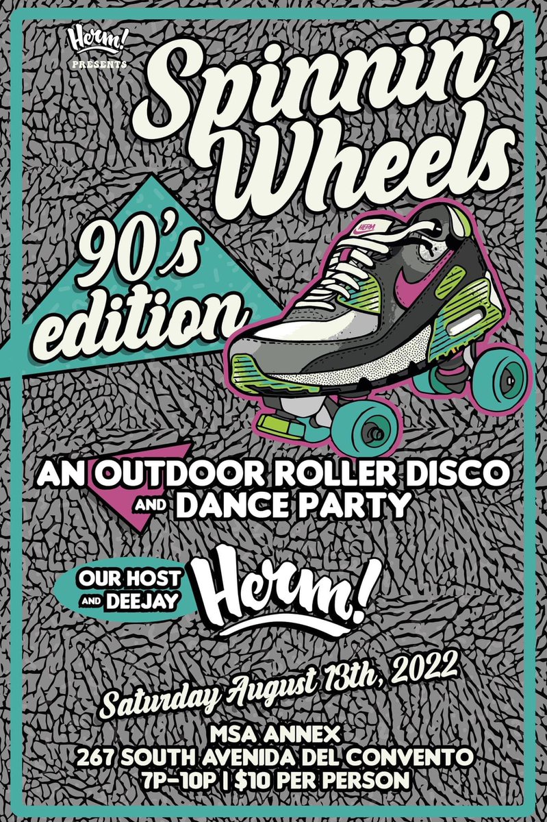 5th edition of Spinnin Wheels tomorrow night 7-10! #rollerdisco #Tucson #rolloerskating #msaannex