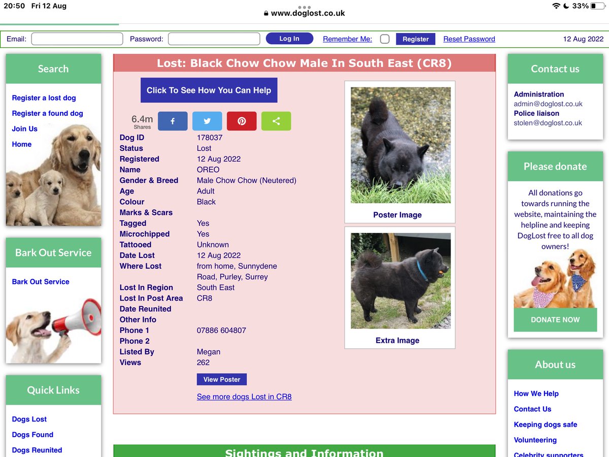 KarenFi51820768's tweet photo. Now registered on Doglost please keep looking to #FindOreo please #RT https://t.co/Mi7vLw7qT6
