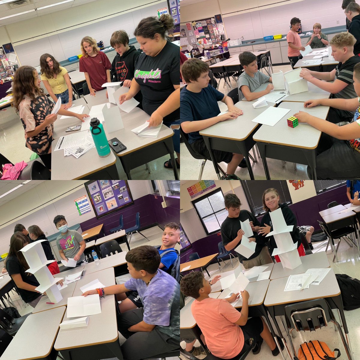 mdinamid's tweet photo. Because I can only post 4 pictures at a time…here is part 3 of the Math 100 and Paper Tower Challenge…and a selfie I didn’t know happened!! EVERY kid was engaged, EVERY kid participated, and EVERY kid had fun 💜 #RelationshipsFirst #ALLIN https://t.co/Pz9PvwpETj