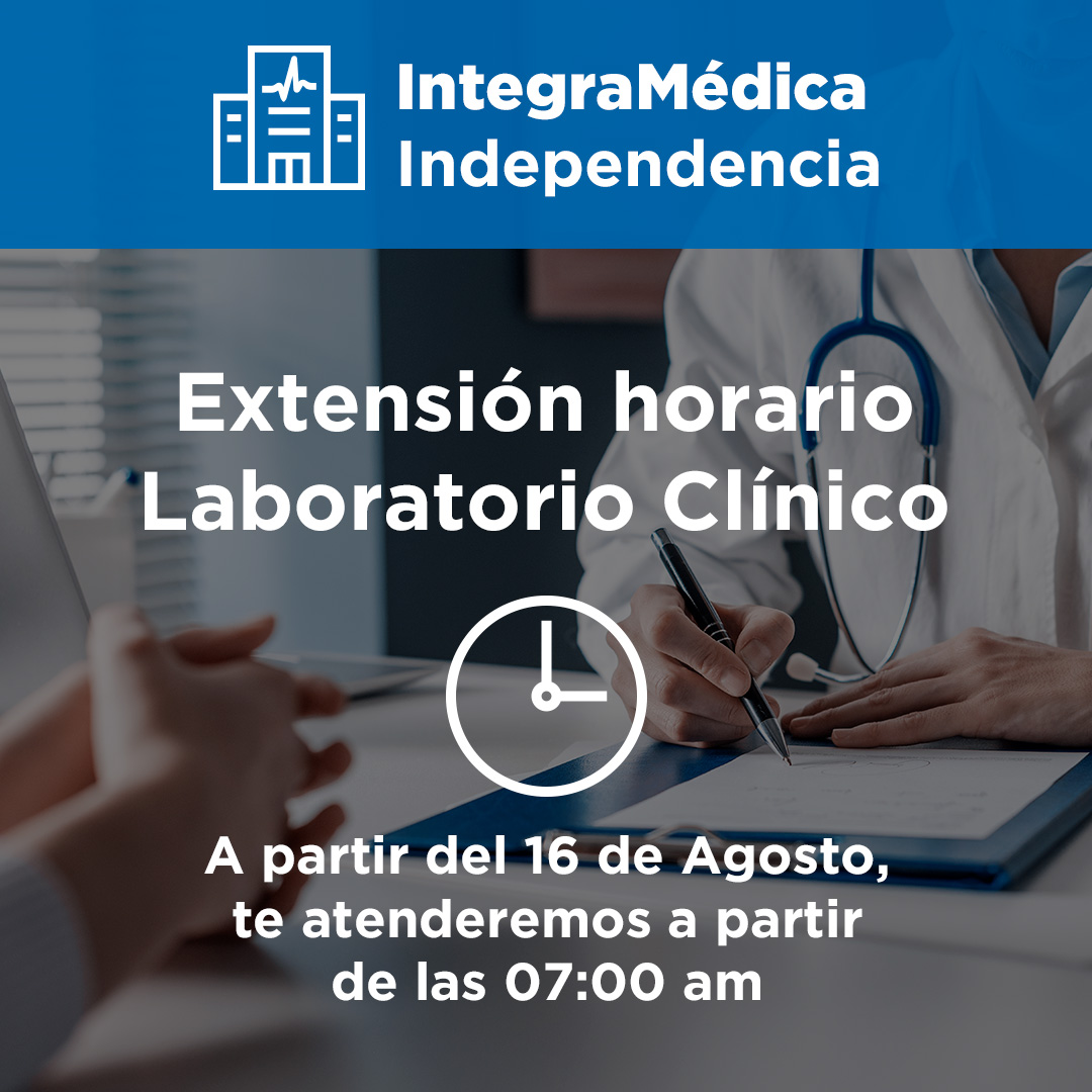 Porque tu salud nos importa nuestro Laboratorio Clínico de IntegraMédica Independencia📢𝗔 𝗽𝗮𝗿𝘁𝗶𝗿 𝗱𝗲𝗹 𝟭𝟲 𝗱𝗲 𝗔𝗴𝗼𝘀𝘁𝗼 𝗽𝗼𝗱𝗿𝗮́𝘀 𝗿𝗲𝗰𝗶𝗯𝗶𝗿 𝗮𝘁𝗲𝗻𝗰𝗶𝗼́𝗻 𝗮 𝗽𝗮𝗿𝘁𝗶𝗿 𝗱𝗲 𝗹𝗮𝘀 𝟬𝟳:𝟬𝟬 𝗮𝗺:integramedica.cl/integramedica/… ⁣