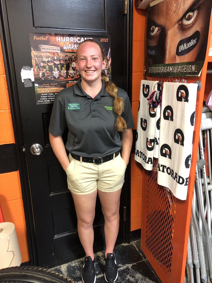 Hi everyone! My name is Andrea Edmisten and I am a first year graduate student at Wilmington College with the Athletic Training program! I’m so excited to be working with Hurricane football every Friday night! <a href="/WC_MSAT/">Wilmington College Athletic Training</a> <a href="/WilmingtonColl/">Wilmington College (OH)</a>