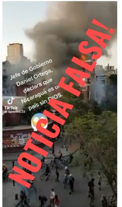 ElCuerv0Nica's tweet photo. 🚨🚨🚨 ALERTA ALERTA ALERTA 🚨🚨🚨

💢 Ese video de un incendio 🔥 en una iglesia es una NOTICIA FALSA, no es en #Nicaragua, ese video es de 2019 y fue en Chile, iglesia de Veracruz! 

Circulemos la información compañeros.

#FakeNews https://t.co/7405WF8FUE